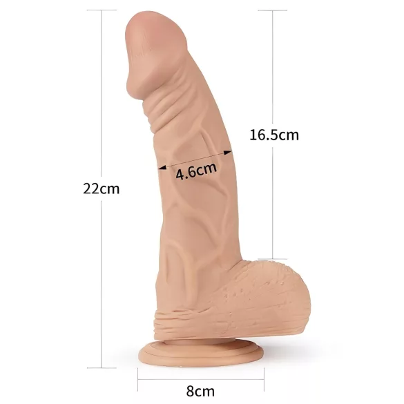 Lovetoy Real Extreme - sugekoppdildo - 23 cm (hudfarget)