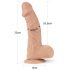Lovetoy Real Extreme - sugekoppdildo - 23 cm (hudfarget)