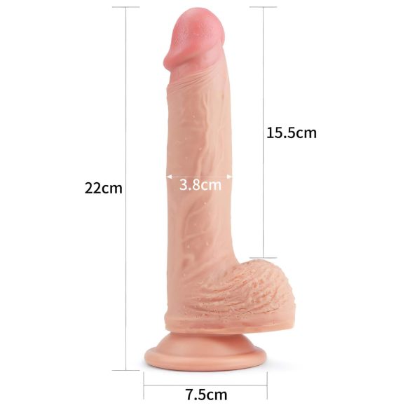 Lovetoy Natur Penisdildo med sugekopp - 21cm (hudfarge)