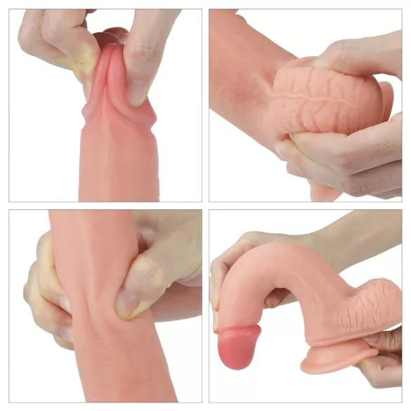 Naturtro dobbeltlags dildo - 20cm (naturlig)