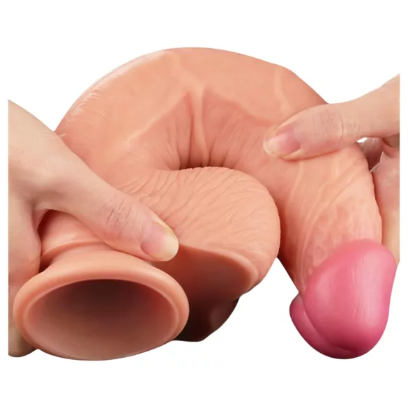 Lovetoy Nature Cock - realistisk dildo med dobbelt lag - 25 cm (naturfarge)