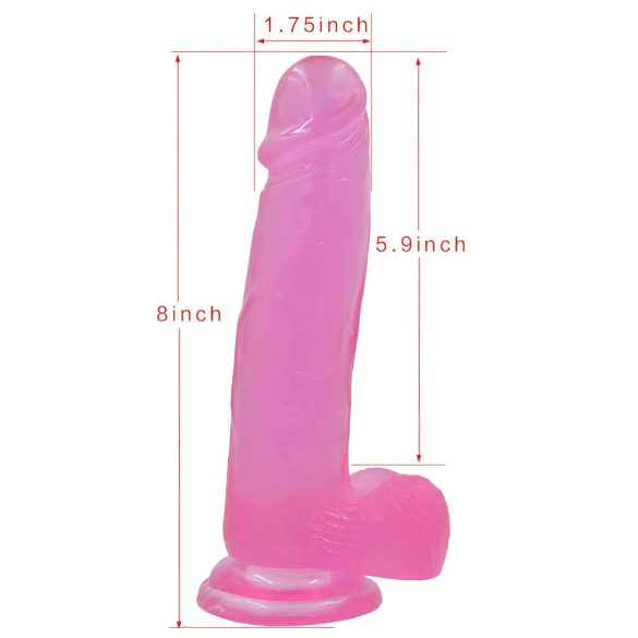 Lovetoy Jelly Studs - rosa sugekoppdildo 20cm