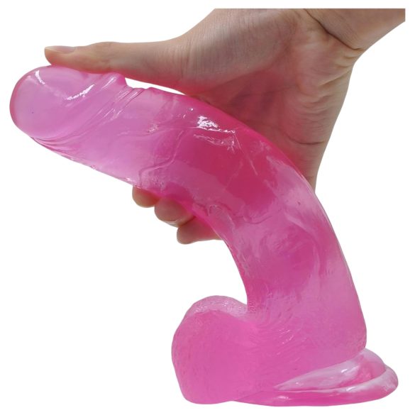 Lovetoy Jelly Studs - rosa sugekoppdildo 20cm