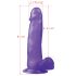 Lovetoy Jelly Studs - sugekoppdildo - 20cm (lilla)