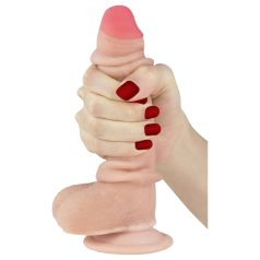 Lovetoy Glidingshud - to-lags dildo - 18cm (naturlig)