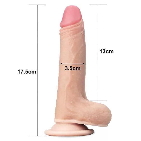Lovetoy Glidingshud - to-lags dildo - 18cm (naturlig)