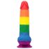 Lovetoy Prider - naturtro dildo med testikler - 20 cm (regnbue)