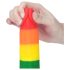 Lovetoy Prider - naturtro dildo med testikler - 20 cm (regnbue)