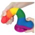 Lovetoy Prider - naturtro dildo med testikler - 20 cm (regnbue)