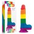 Lovetoy Prider - naturtro dildo med testikler - 20 cm (regnbue)
