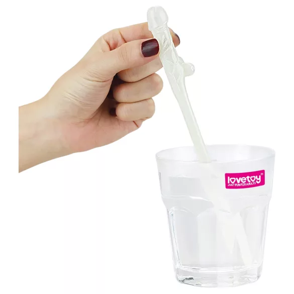 Lovetoy - lysende penis-sugerør (hvit)