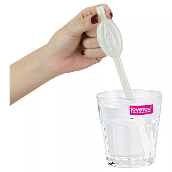 Lovetoy - lysende sugerør med fitteform (hvit)