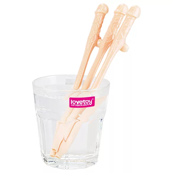 Lovetoy - realistisk penis-sugerør (natur)