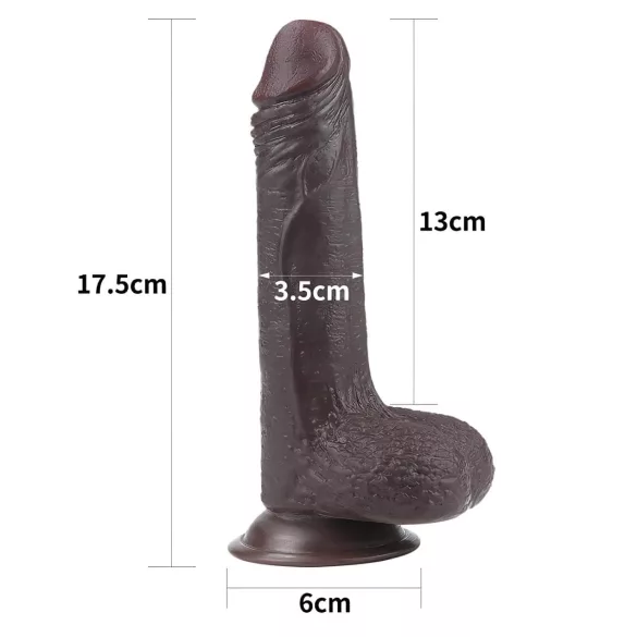 Lovetoy Sliding-Skin - naturlig 18cm dildo - brun
