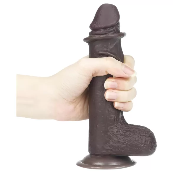 Lovetoy Sliding-Skin - naturlig 18cm dildo - brun