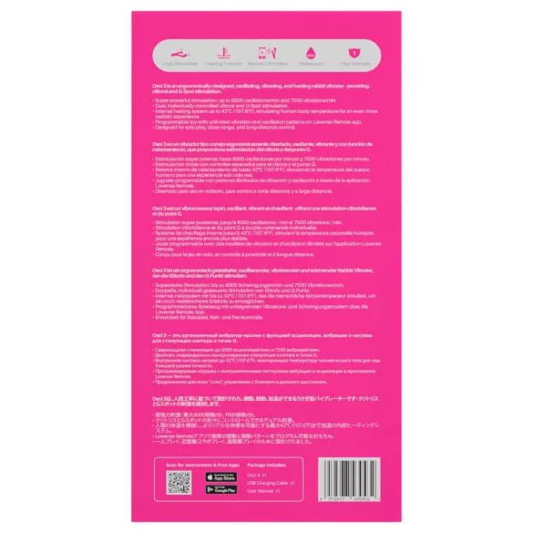 LOVENSE Osci 3 - vibrerende dildo med klitorisstimulator (rosa)