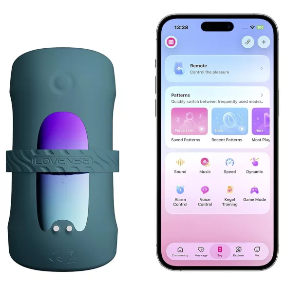 Lovense Gush 2 - app-styrt penishodevibrator (turkis)