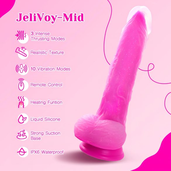 Tracy's Dog Jelivoy-Mid - realistisk vibrator - 20 cm (rosa)