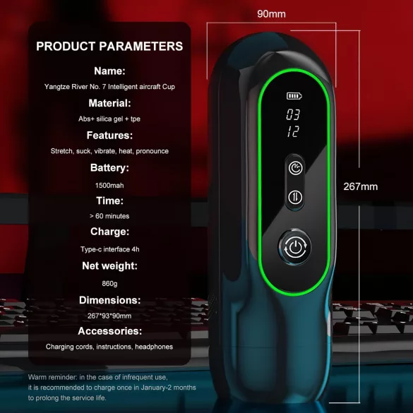 Leopard - vibrerende opp-ned masturbator (svart)