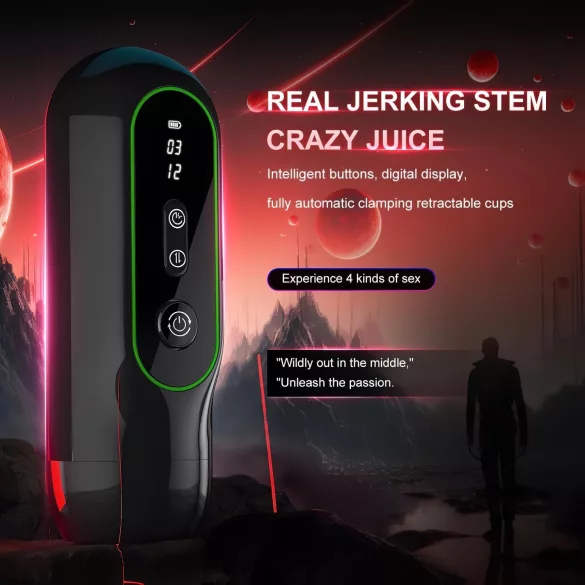 Leopard - vibrerende opp-ned masturbator (svart)