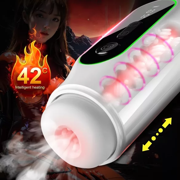 Leopard - vibrerende opp-ned masturbator (svart)