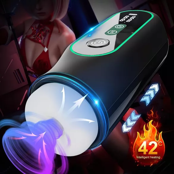 Leopard - vibrerende opp-ned masturbator (svart)