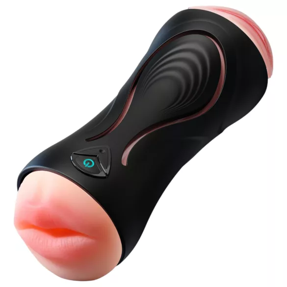 Leopard - munn- og kunstig vagina penisvibrator (natur)