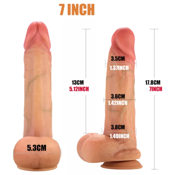 FeelSkin - ultrarealistisk dildo med baller - natur (18,5 cm)