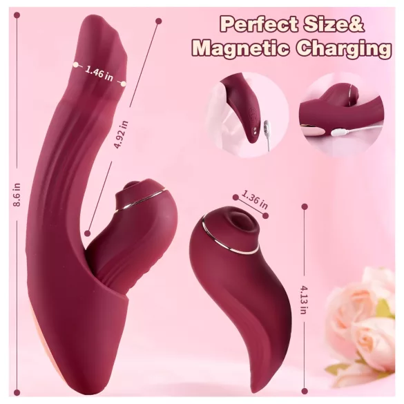 Vibeconnect - 2-i-1 G-punkt- og klitorisvibrator (rød)