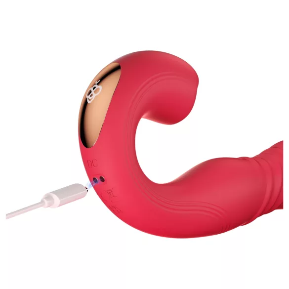Honey Play Box Joi Thrust 2 - smart støtende, slikkende vibrator (rød)