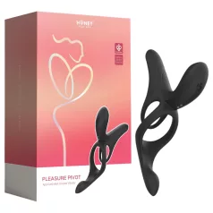   Honey Play Box Pleasure Pivot - App-styrt vibrasjonsring for penis og testikler, for menn (svart)