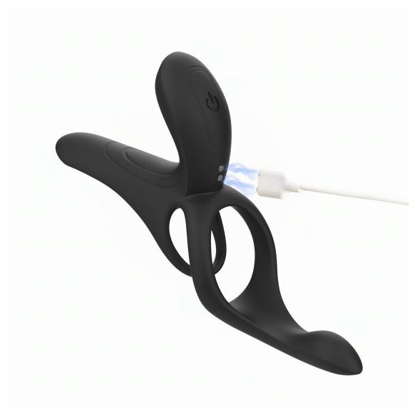 Honey Play Box Pleasure Pivot - smart vibrasjonsring for penis og testikler (svart)
