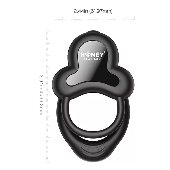 Honey Play Box Anello - app-styrt vibrerende penis- og pungring for menn (svart)