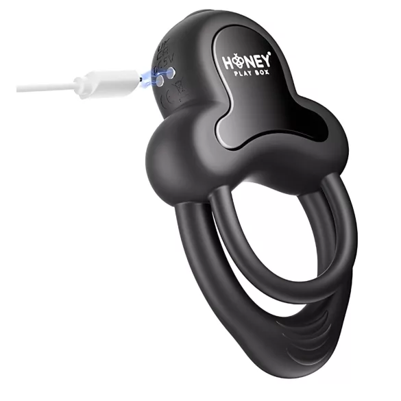 Honey Play Box Anello - app-styrt vibrerende penis- og pungring for menn (svart)