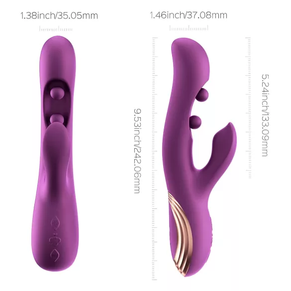 Honey Play Box Gem - App-styrt perlende G-punkt- og klitorisvibrator (lilla)