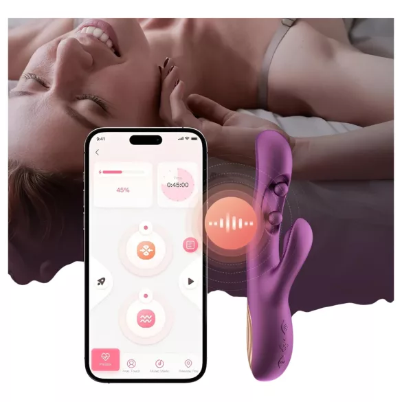 Honey Play Box Gem - App-styrt perlende G-punkt- og klitorisvibrator (lilla)