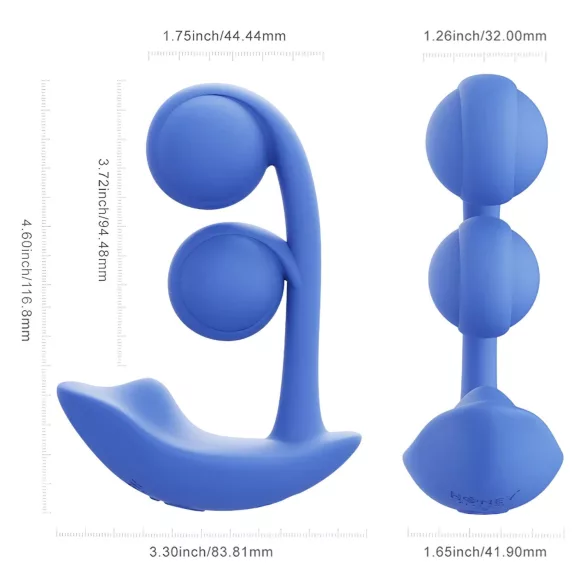Honey Play Box Melody - App-styrt perlevibrator 2-i-1 (blå)