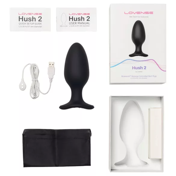 LOVENSE Hush 2 L - oppladbar liten analvibrator (57mm) - svart