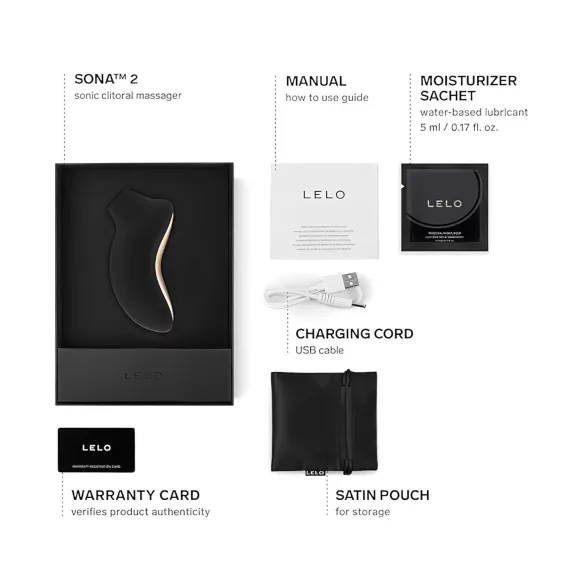 LELO Sona 2 - bølgeklitorisvibrator (svart)
