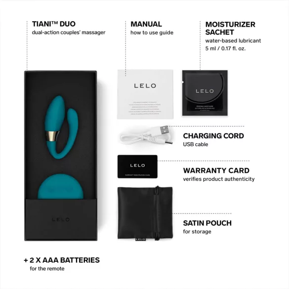 LELO Tiani Duo - Silikon parvibrator (blå)