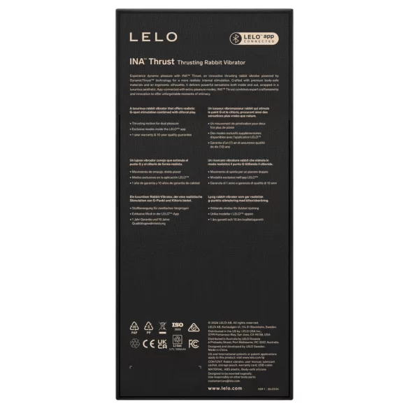 LELO - INA Thrust støtende rabbitvibrator (svart)