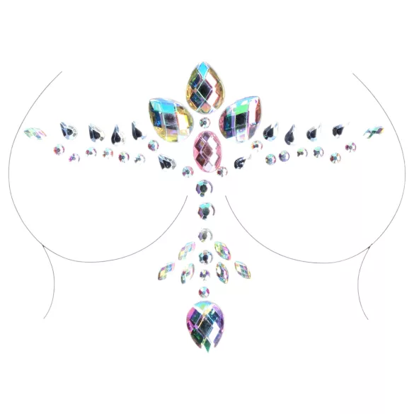 Le Désir - Glitrende brysttatovering (regnbue)