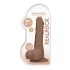 RealRock Dong 7 - naturtro dildo med pung (17 cm) - mørk natur