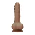 RealRock Dong 7 - naturtro dildo med pung (17 cm) - mørk natur