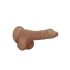 RealRock Dong 7 - naturtro dildo med pung (17 cm) - mørk natur