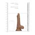 RealRock Dong 7 - naturtro dildo med pung (17 cm) - mørk natur