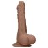 RealRock Dong 7 - naturtro dildo med pung (17 cm) - mørk natur