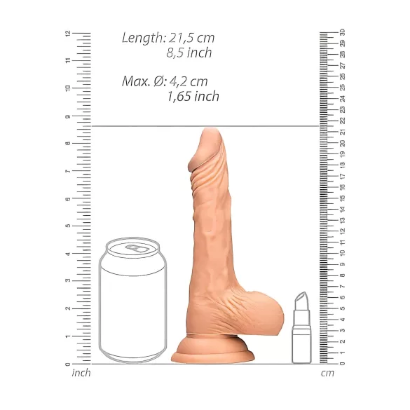 RealRock 20cm Naturtro Dildo med Pung
