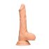 RealRock 10" - naturtro dildo med testikler (25 cm) - naturfarge