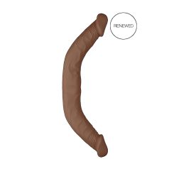   RealRock Dobbel Dong 18 - dobbelt dildo (46 cm) - mørk hudtone